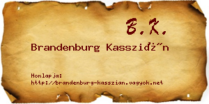 Brandenburg Kasszián névjegykártya